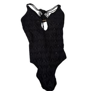 Accessorize UK Black One Piece Swimsuit with Cut out